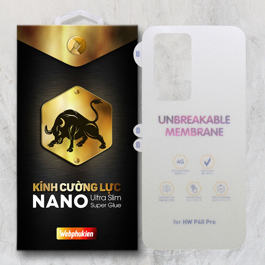 Miếng dán dẻo PPF cho Huawei P40 Pro Full hiệu Webphukien - Mặt sau