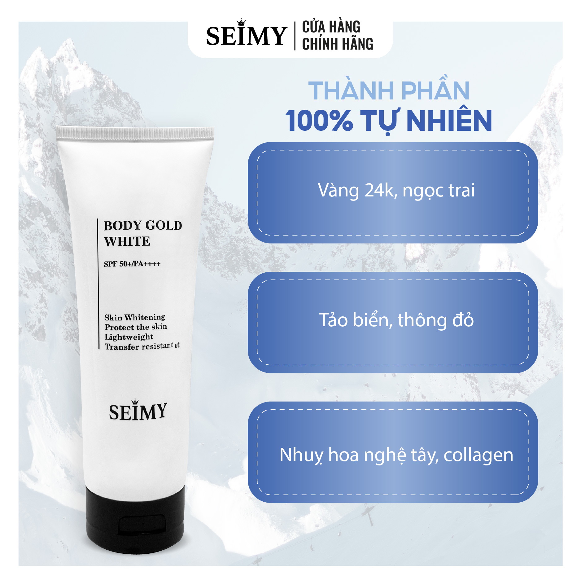 Kem Body Seimy - Body Gold White 150g