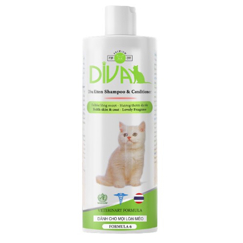 [ CHÍNH HÃNG ] SỮA TẮM DIVA DƯỠNG LÔNG CHO MÈO - CHAI 400ML