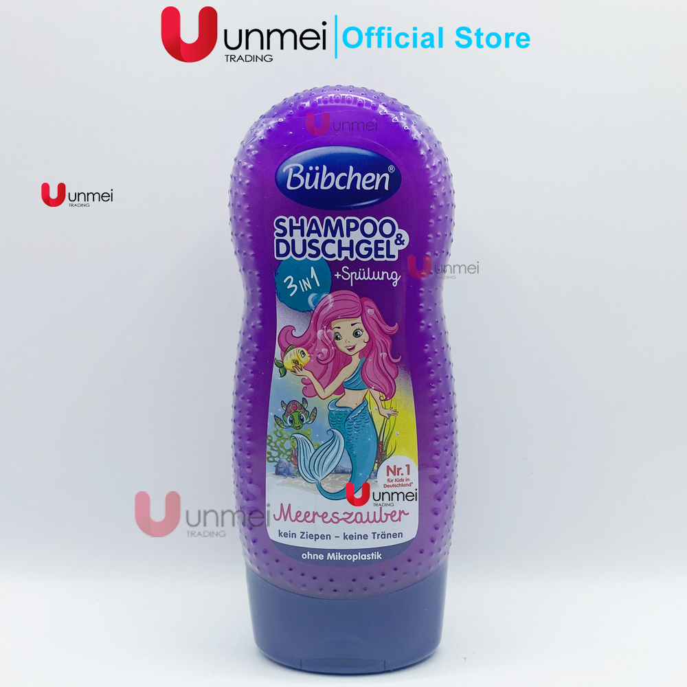 Sữa Tắm Gội Xả cho bé 3in1 Bubchen Tím Nàng Tiên 230ml Spulung Meereszauber