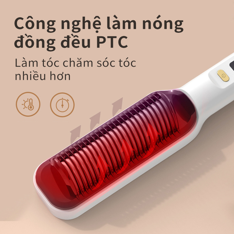 Lược Điện Chải Tóc Tạo Kiểu - Uốn Duỗi Ép Tóc Đa Năng