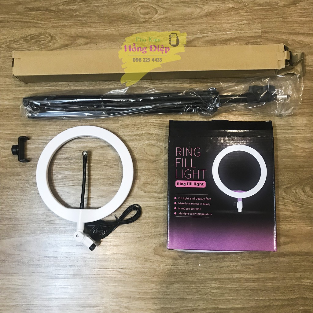 [CHẤT LƯỢNG] Bộ Đèn Led Livestream Size 26cm (Kèm Cả chân 2M & kẹp điện thoại)
