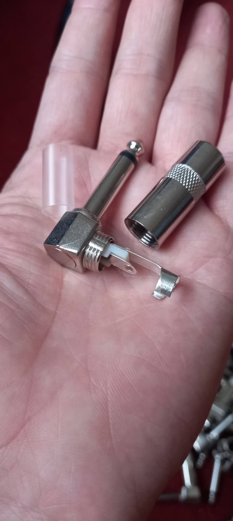 1 Jack 6 ly 6.5mm/6.35mm đực Mono cong Vuông góc