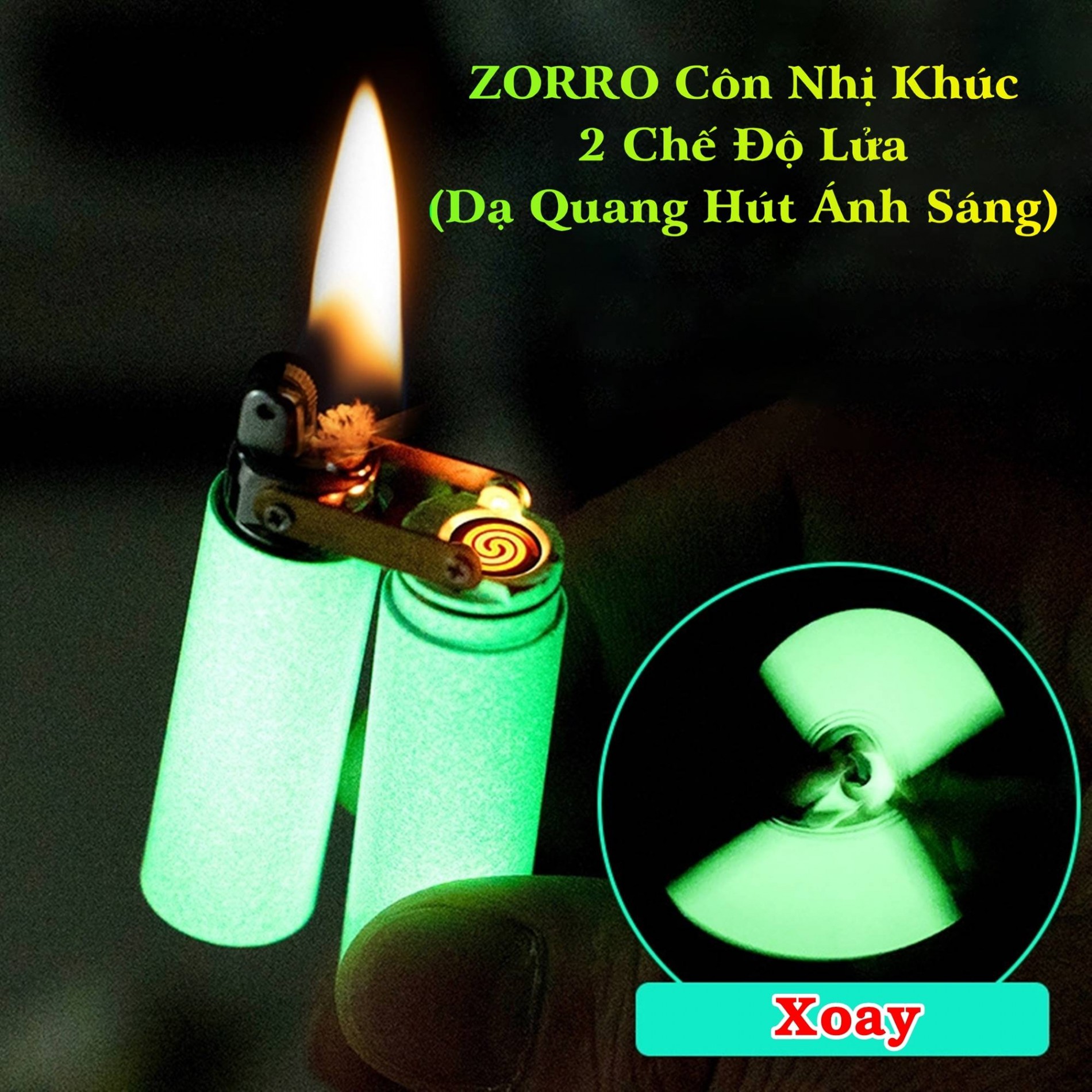 BẬT LỬA ZORRO CÔN NHỊ KHÚC 2 CHẾ ĐỘ LỬA (CHIẾT HOẢ TỬ + XĂNG ĐÁ) - DẠ QUANG HÚT ÁNH SÁNG (FULLBOX) - (SẠC ĐIỆN - XÀI XĂNG)