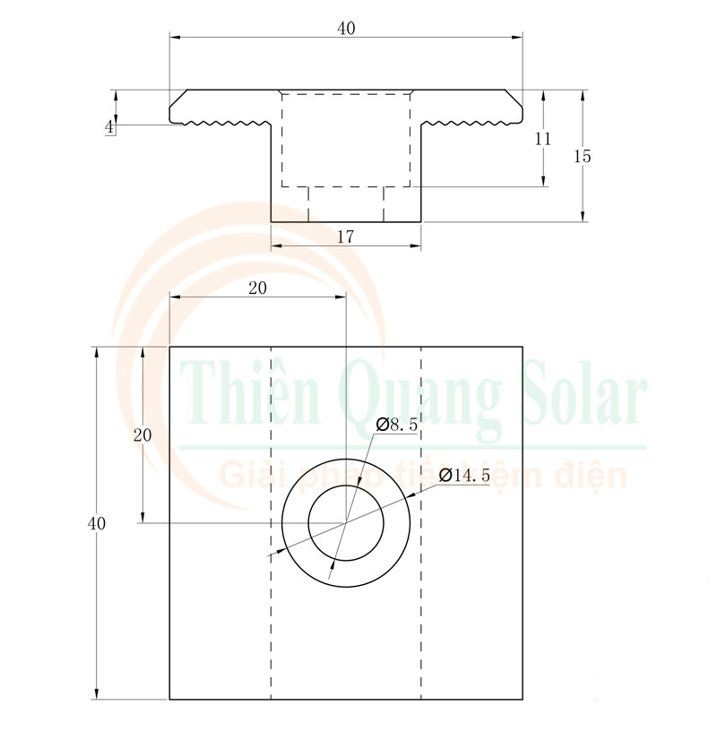[HCM]Kẹp giữa chữ T cho thanh Unitrust