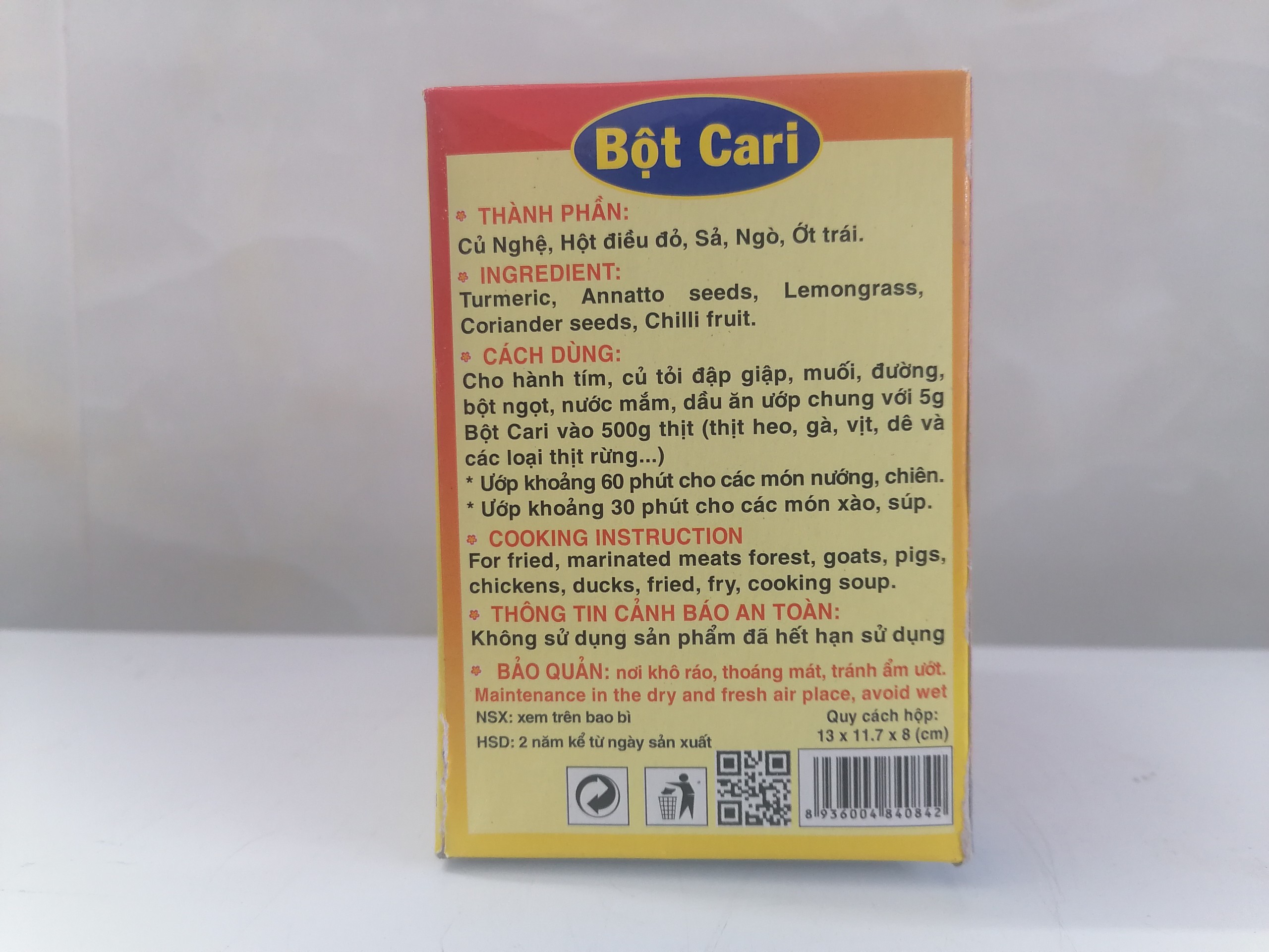[Hộp 20 gói x 10g] BỘT GIA VỊ CÀ RI [VN] THIÊN THÀNH Curry Powder (halal) (bph-hk5)