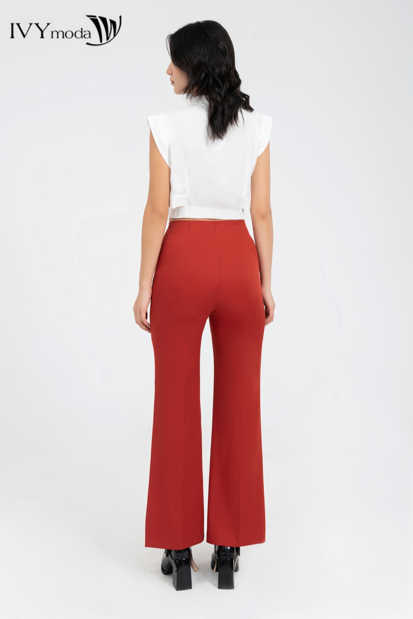 Áo croptop lụa tay hến IVY moda MS 16B9453