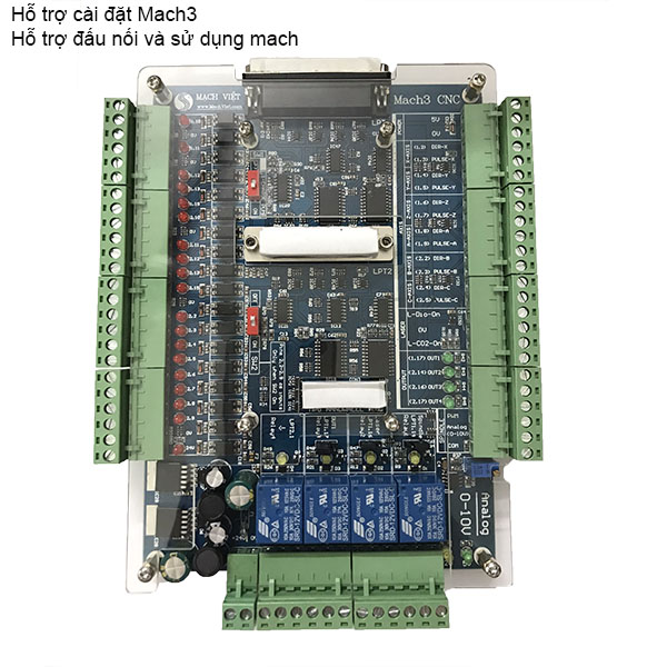 Mạch BOB Mach3 6 trục CNC V4.3.2 (tuỳ chọn đủ bộ 1 card PCI to LPT và 2 cáp LPT )