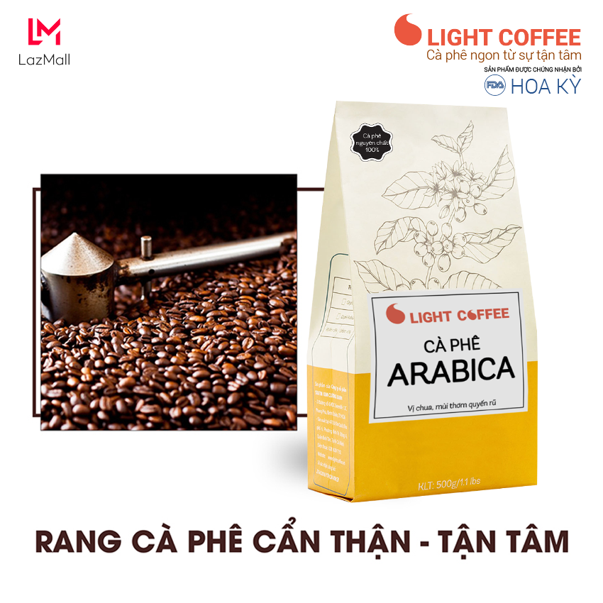 Cà Phê hạt Arabica nguyên chất 100% - Light Coffee - 500gr