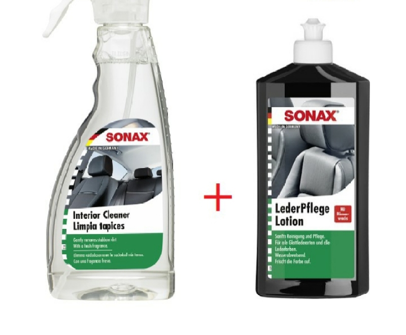 Combo Dung dịch vệ sinh nội thất xe Sonax(500ml) và Kem bảo dưỡng ghế da Sonax (250ml)