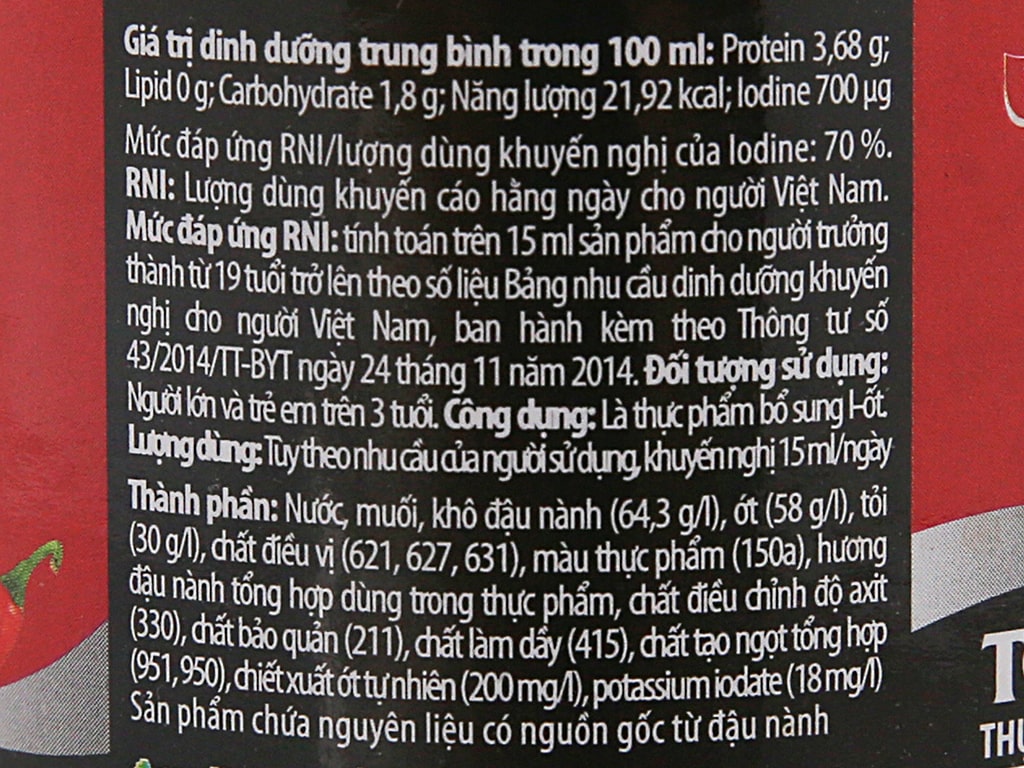 Nước tương tỏi ớt Chinsu chai 250ml
