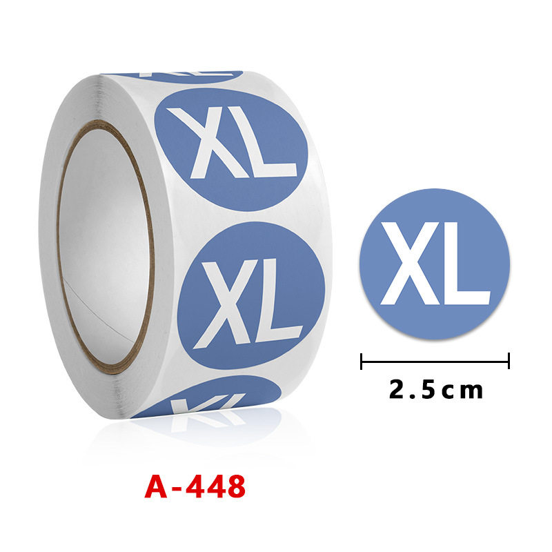 Cuộn 500 tem Sticker dán size quần áo  2.5cm