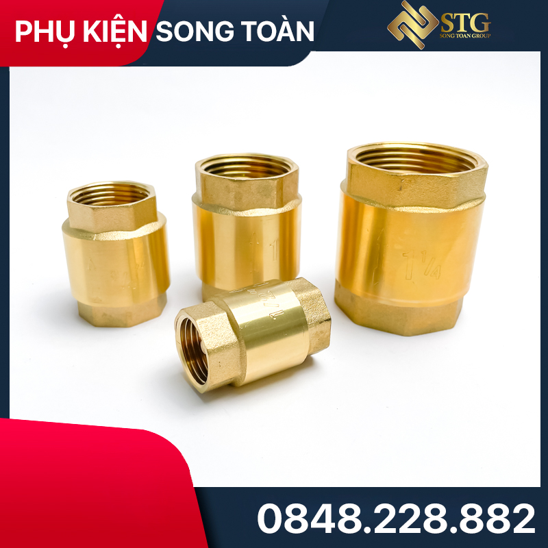 1-Way Valve & Spring Flow Stop Valve - Brass - Standard Threaded