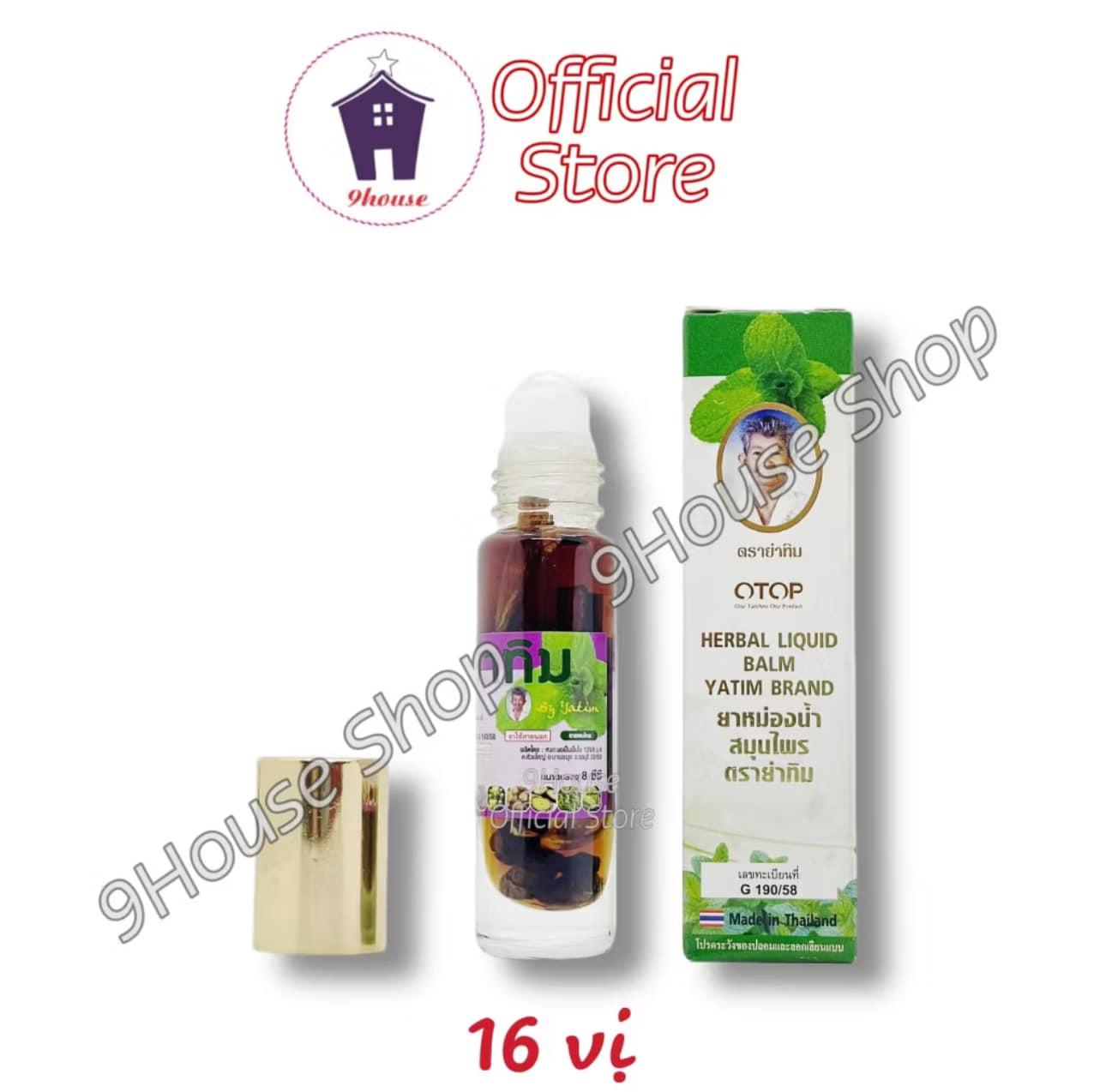 01 Dầu Sâm Yatim 16 vị thảo dược Thái Lan 8ml