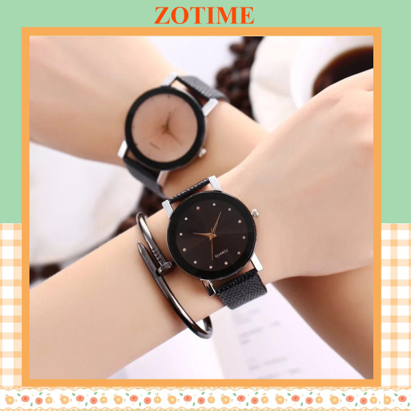 Đồng hồ nam nữ thời trang đeo tay dây da phong cách sang trọng ZO96