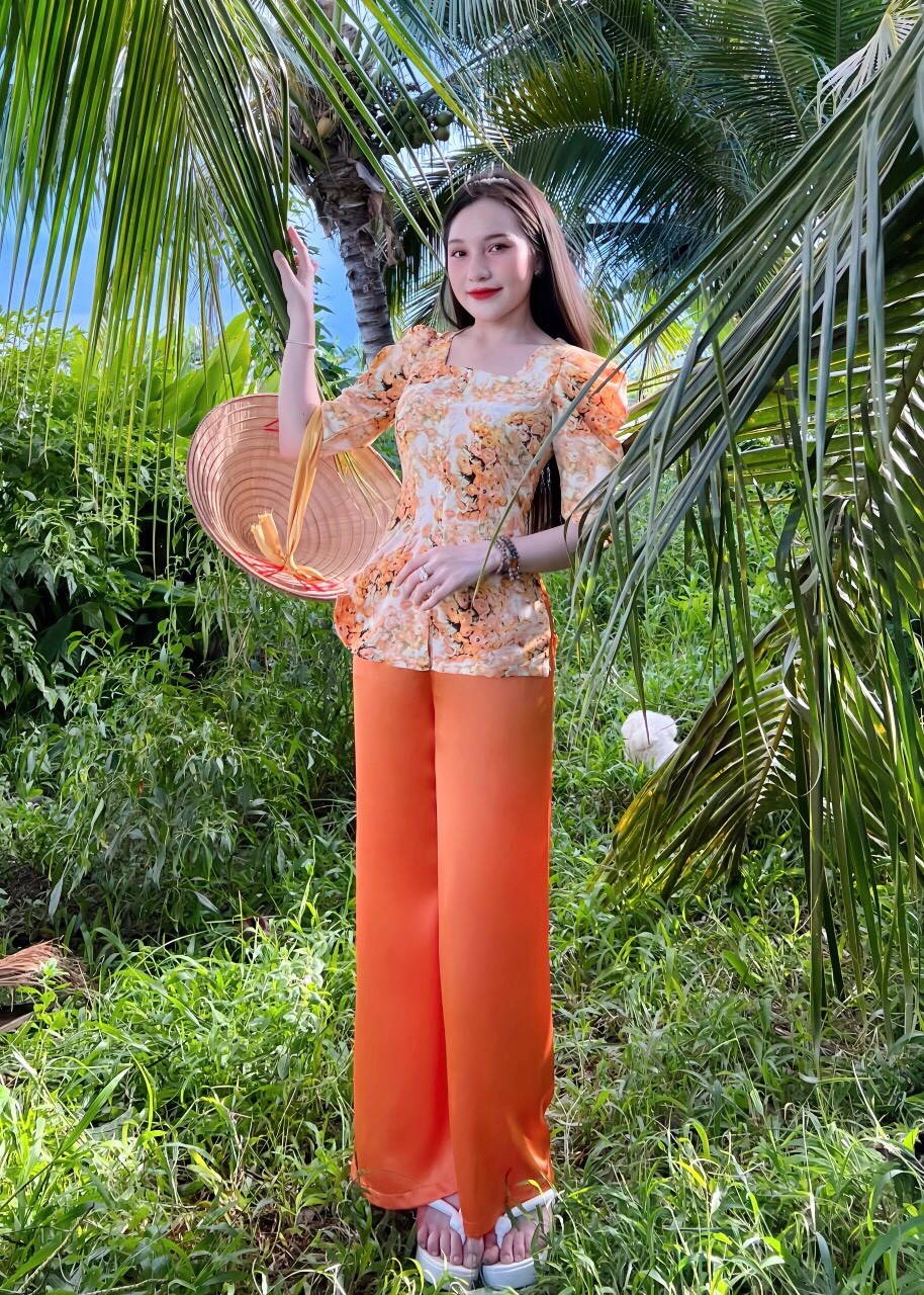 SÉT BỘ BÀ BA CỔ VUÔNG NÚT NGỌC SIÊU XINH