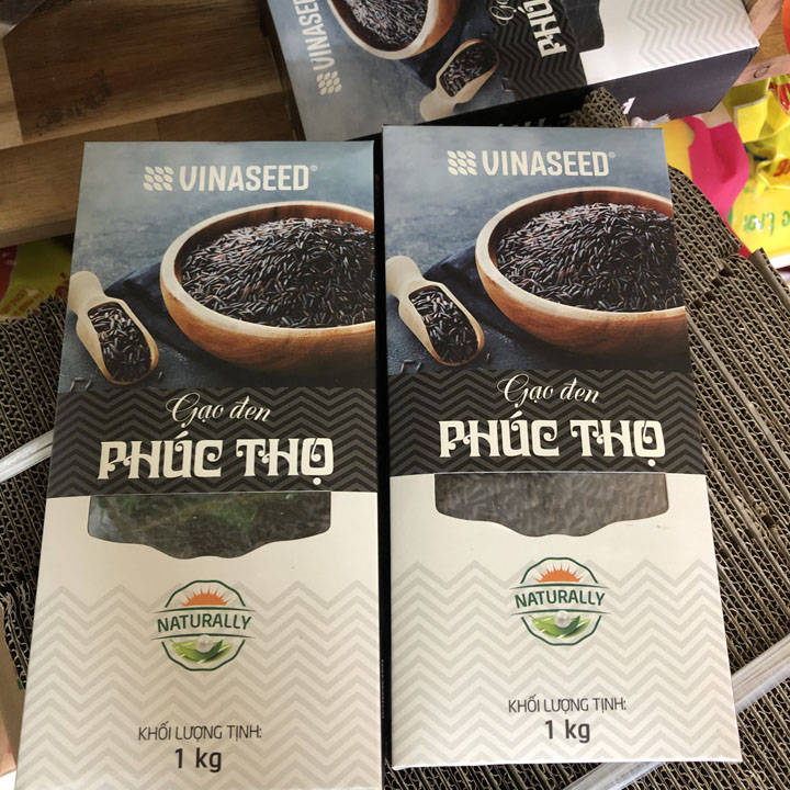 [Combo 5 hộp] Gạo lứt đen Phúc Thọ ( Hộp 1kg)- VINASEED