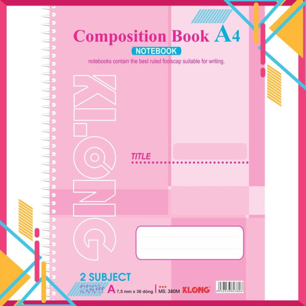 Sổ lò xo đơn KLONG A4 200 Trang; MS: 380