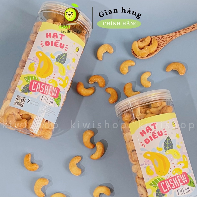 Hạt điều loại A sạch lụa rang muối hũ 500GR *KIWISHOP*