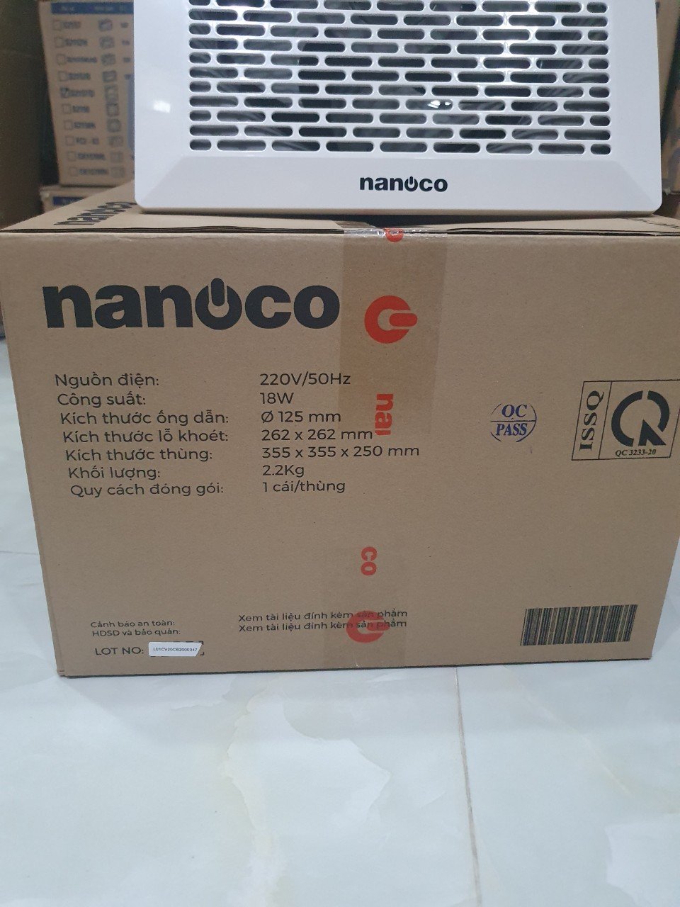 [HCM]Quạt hút âm trần Nanoco NCV2020 - NCV1520