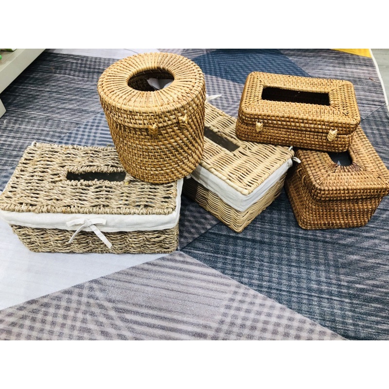 Hộp Khăn Giấy Bằng Mây cói các loại