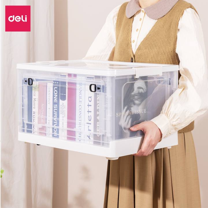 Hộp Đựng Đồ Cỡ Lớn Deli Có Nắp Đậy, Bánh Xe Cao Cấp Nhiều Kích Cỡ 28L/ 55L/ 86L Có Thể Tháo Lắp Tiết Kiệm Không Gian - VS484 - Hình ảnh 4