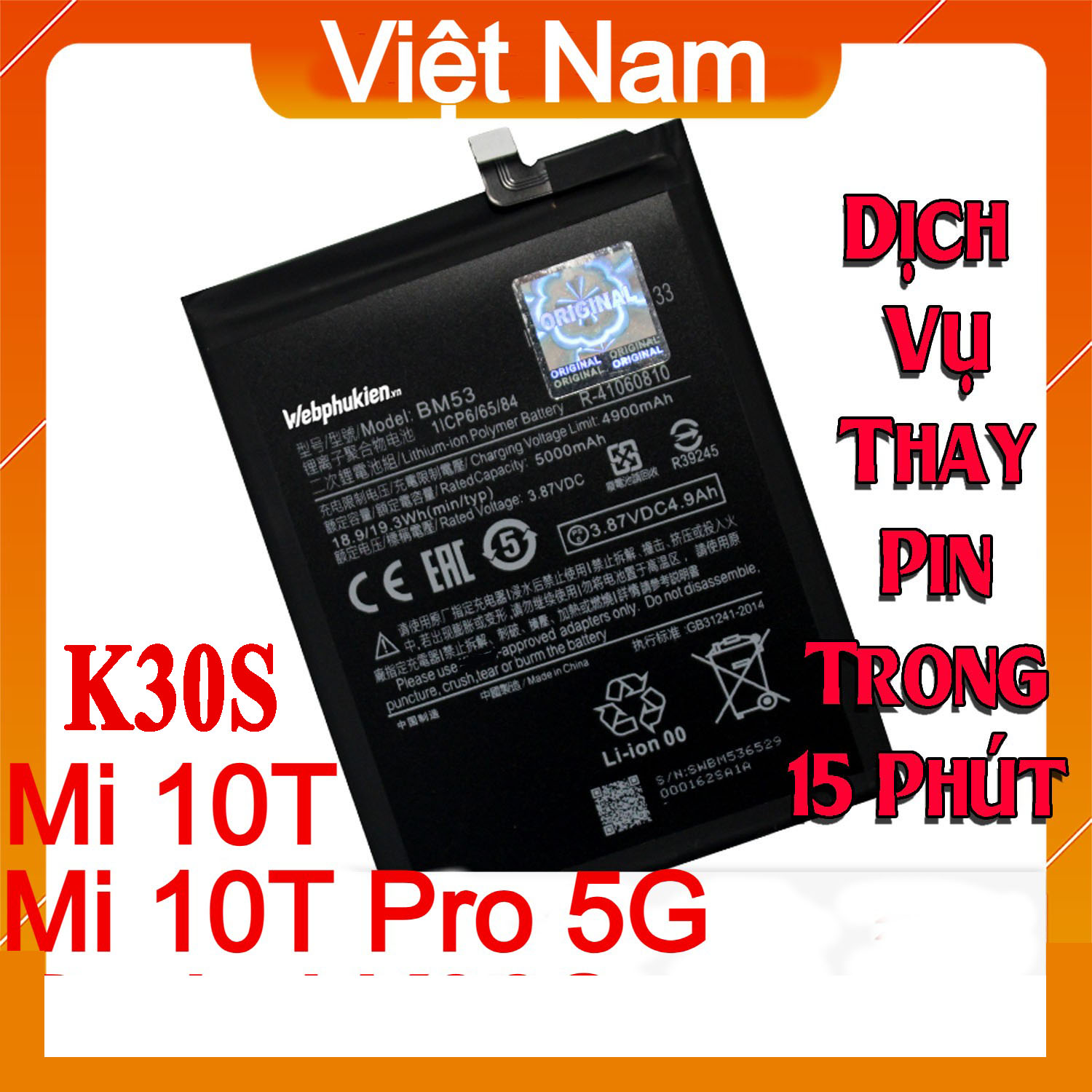 Pin scud cho xiaomi mi6/mi 6/mi 10t/mi 10t pro/redmi k30s/mi note 10/mi note 10 pro/mi note 10 lite/mi 11 ultra/mi 11 pro