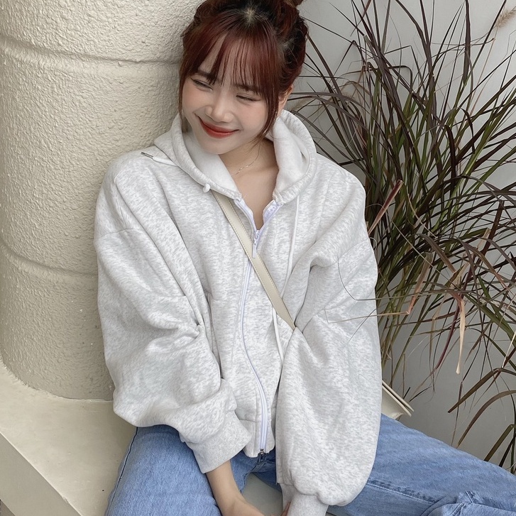Áo hoodie zip croptop LOLLIE STUDIO TKA353