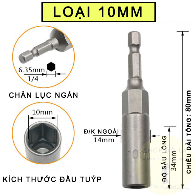 [Bán Lẻ]Đầu Chụp Bulong Chân Lục Giác