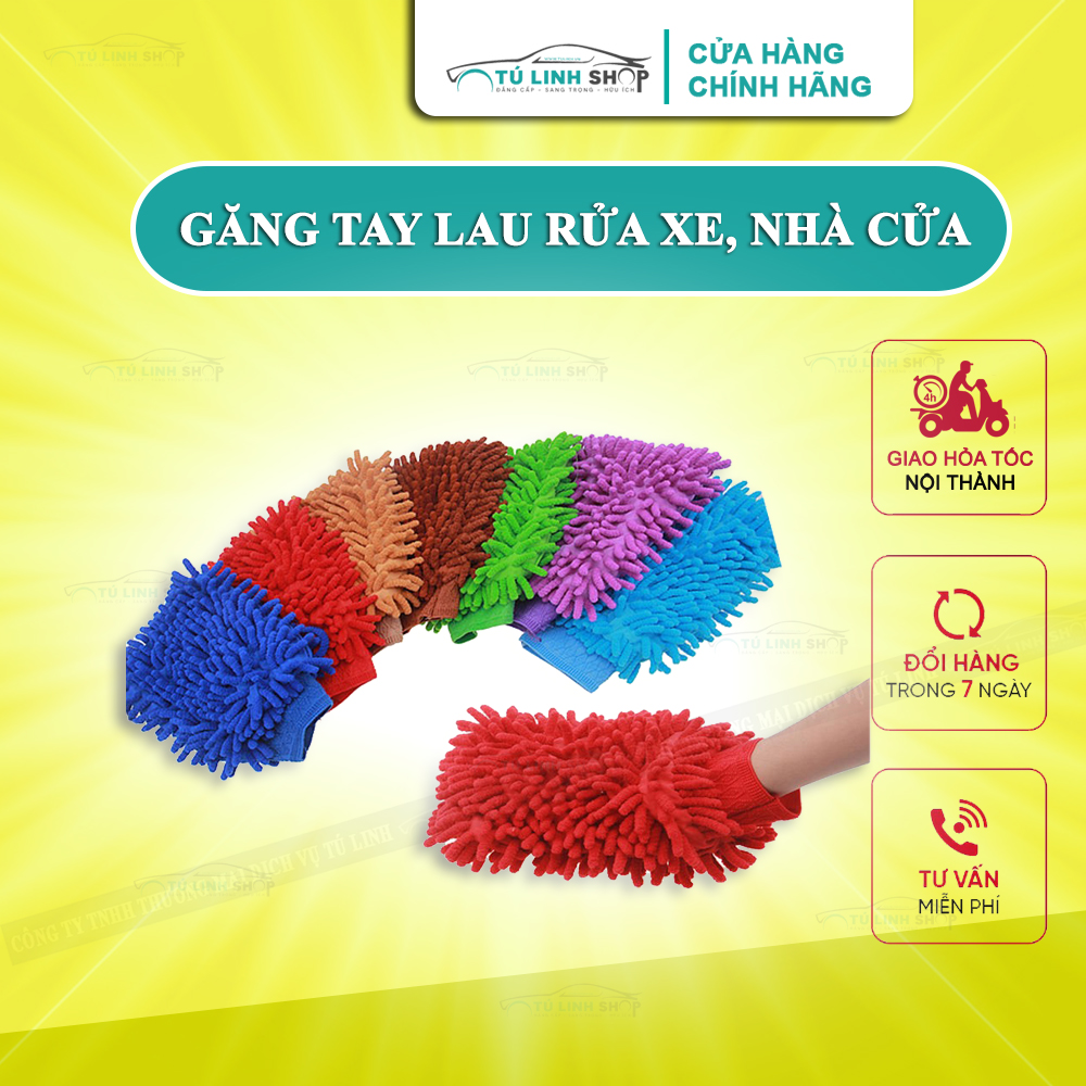 Găng tay lau rửa xe cho ô tô...