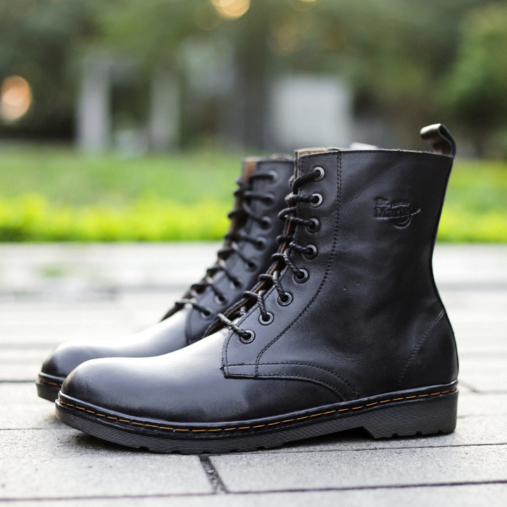 Giày Da Cao Cổ Dr Martens Da Bò Bảo Hành 12 Tháng