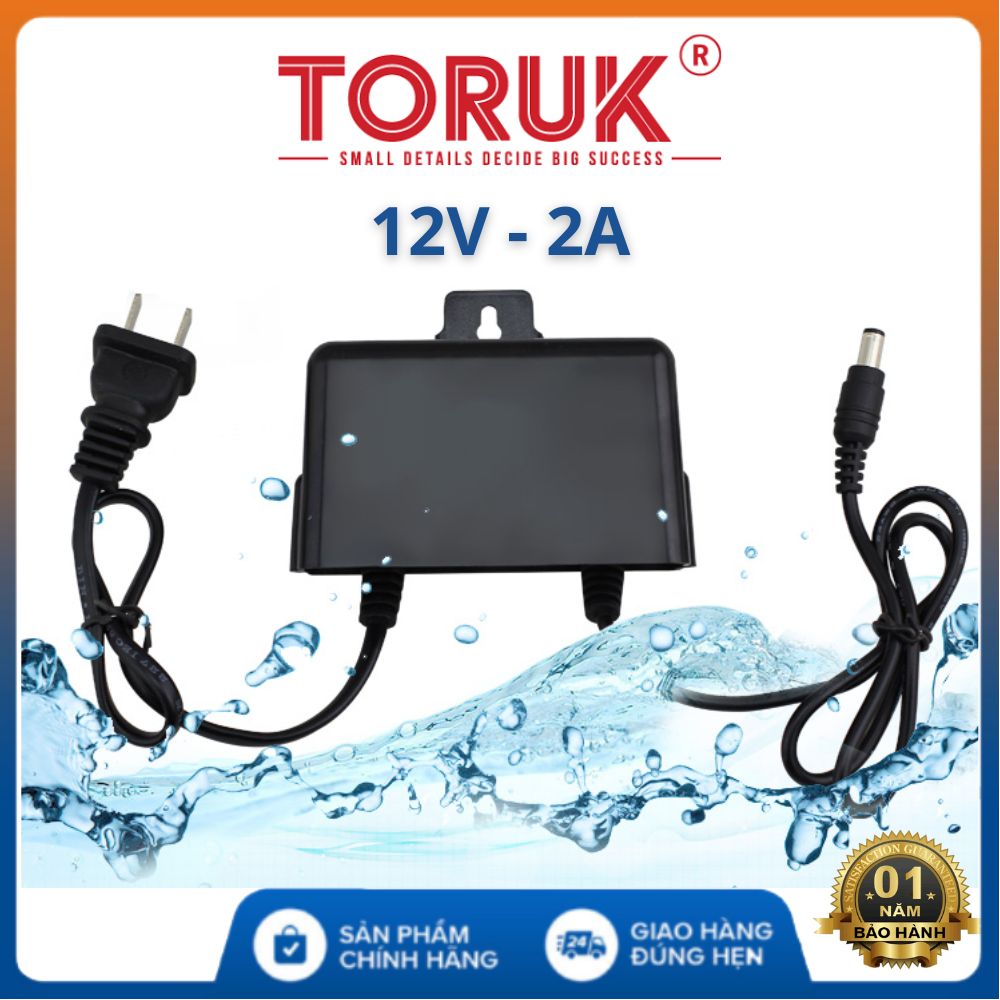 Nguồn ngoài trời camera 12V 2a TORUK Chống nước có móc treo - bảo hành 12 tháng - adapter camera hikvision , nguồn camera yoosee , nguồn camera dahua