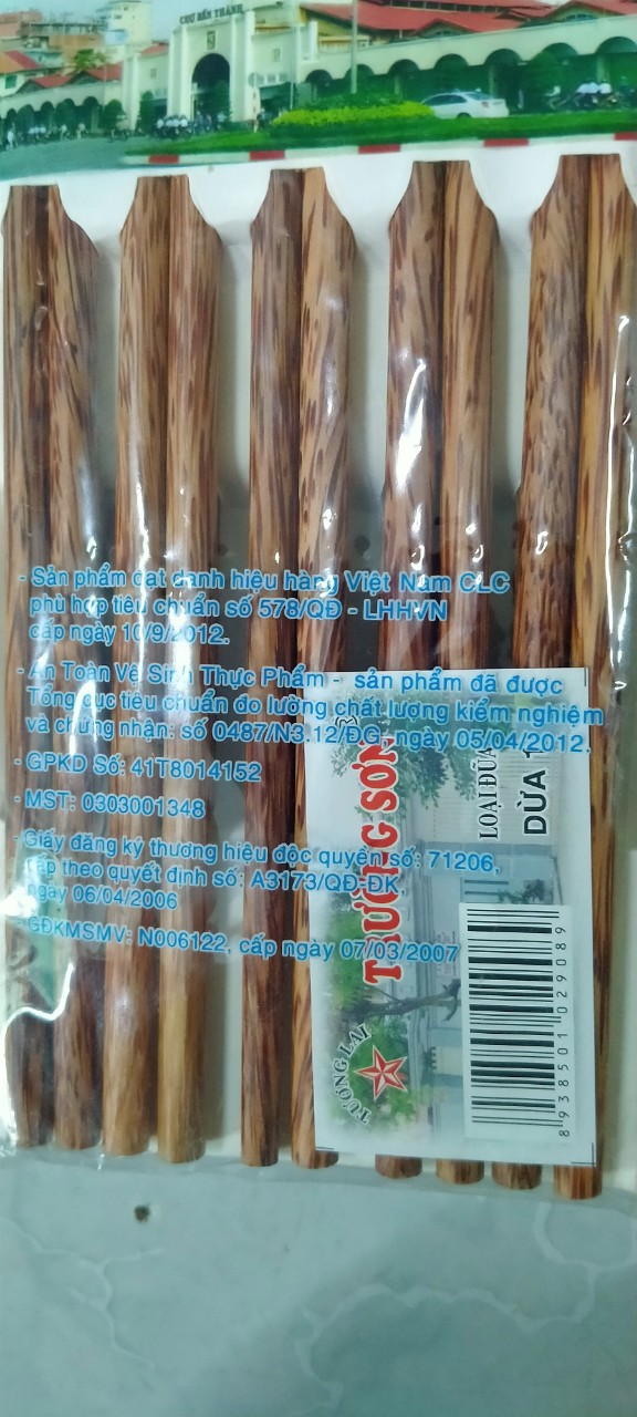 Combo 10 đôi đũa dừa Bến Tre cao cấp