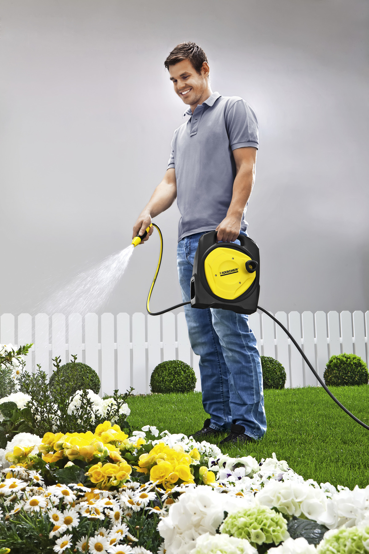 Cr 3.110 Karcher irrigation hose reel-consist of 10m 3 layer wire reel, 2 m water hose reel, irrigation hose plus, Aqua stop coupling