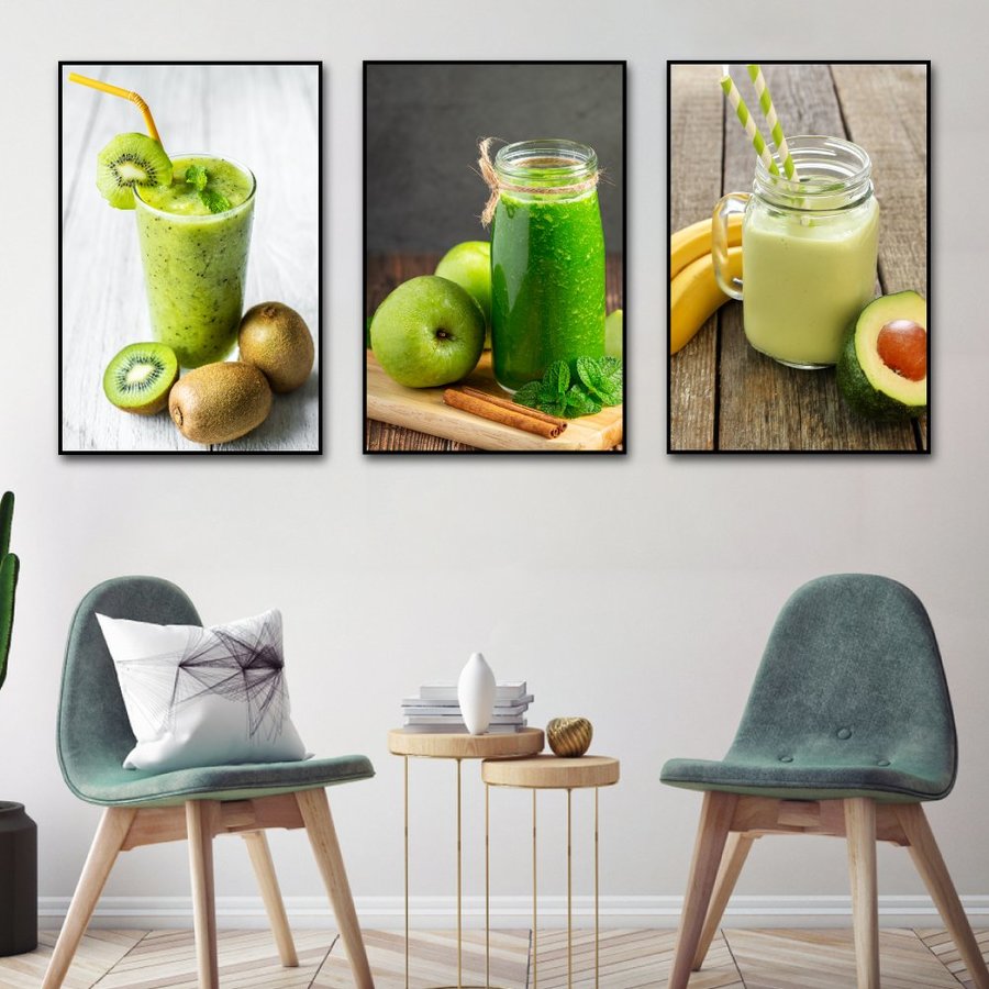 (Bộ 3 Tấm)Lalashop - Tranh treo tường chủ đề Quầy pha chế giải khát mùa hè Mã SP: TG1285 tranh treo phòng ăn Quầy pha chế decor quán cà phê