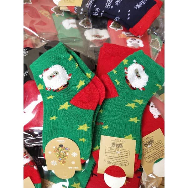 Sét 10 đôi tất noel cổ cao cho bé