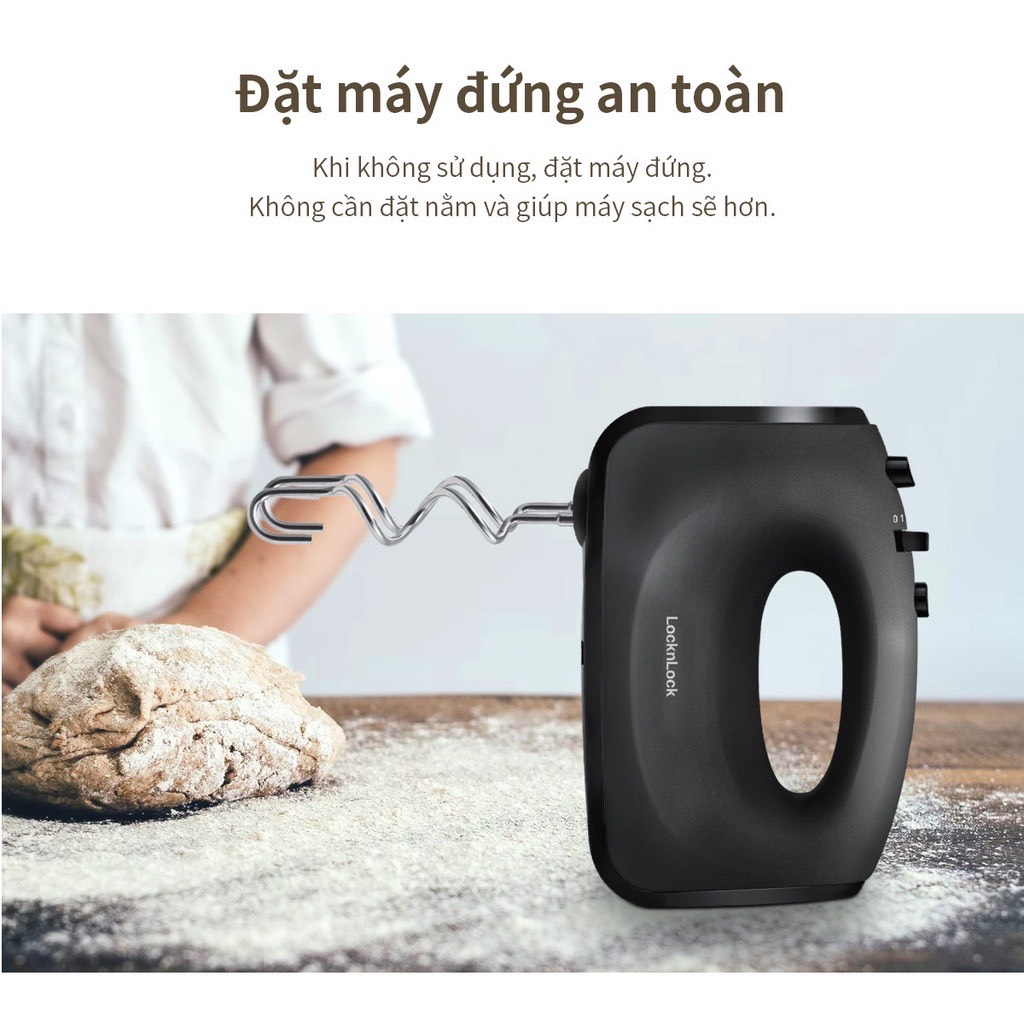 Máy đánh trứng LocknLock Hand Mixer - hai bộ que đánh EJM501DGRY- T2CMALL