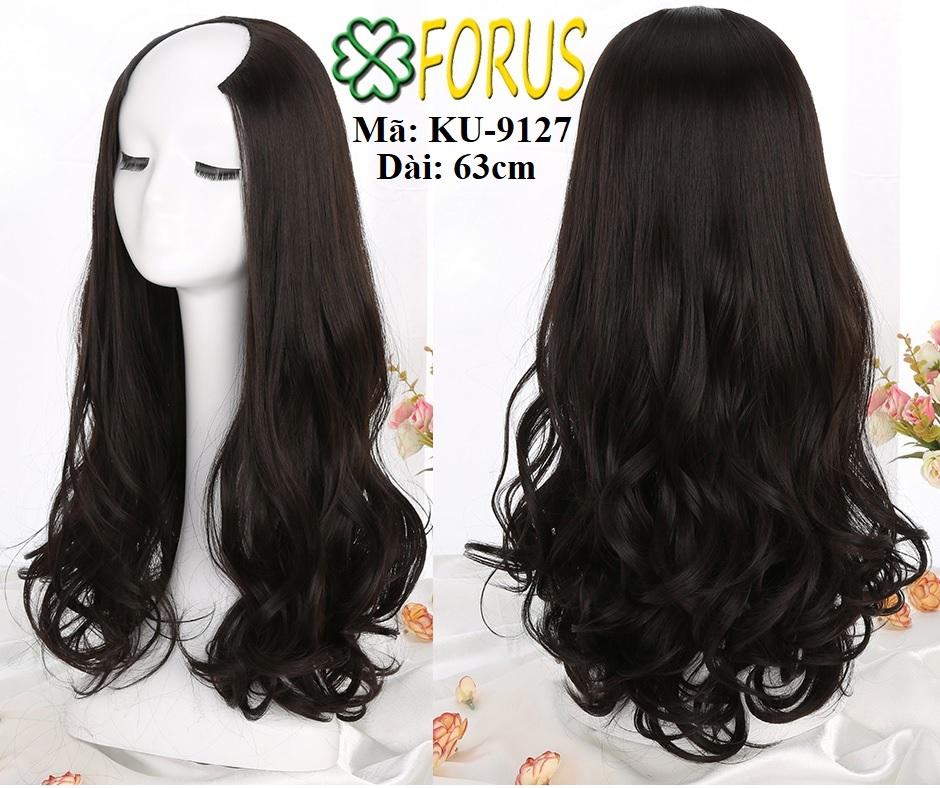 Tóc giả nữ kẹp U, kẹp tóc giả chữ U, kẹp  3/4 KU-9127, tóc giả nữ Sỉ 130k