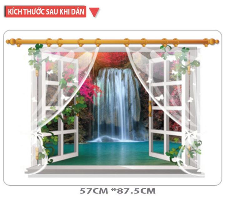 Decal trang dán tường Khung cửa sổ Thác Nước SK9020E