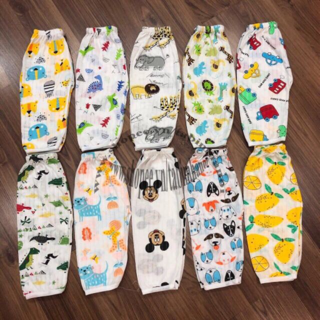 Quần Chục Dài Cotton Giấy Cho Bé
