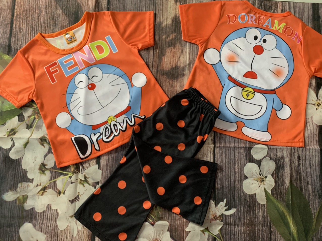[HCM]Bộ 3D Doremon Tay Ngắn Quần Dài Bé (6-14kg)