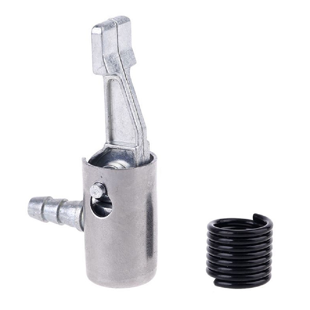 Đầu kẹp van bơm lốp, bánh xe hơi, xe máy, xe tải góc 90 độ đuôi chuột A/B màu bạc(1 cái)