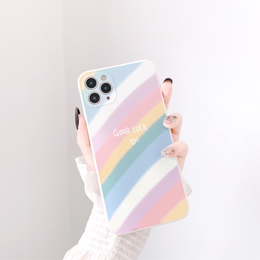 Ốp lưng Candy cạnh vuông chống rơi vỡ điện thoại dành cho iphone 6 đến 14promax e50