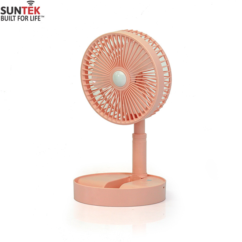 Quạt Sạc Tích Điện Có Đèn Ngủ SUNTEK S2058 - Công suất 12W gấp gọn để bàn tiện lợi - Bảo hành chính hãng 12 tháng