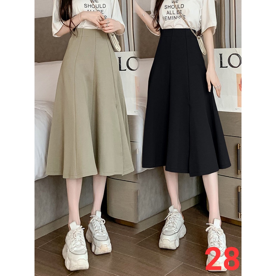 Chân Váy Dài Xẻ Tà Ulzzang Hàn Quốc - Dư Tú Lệ