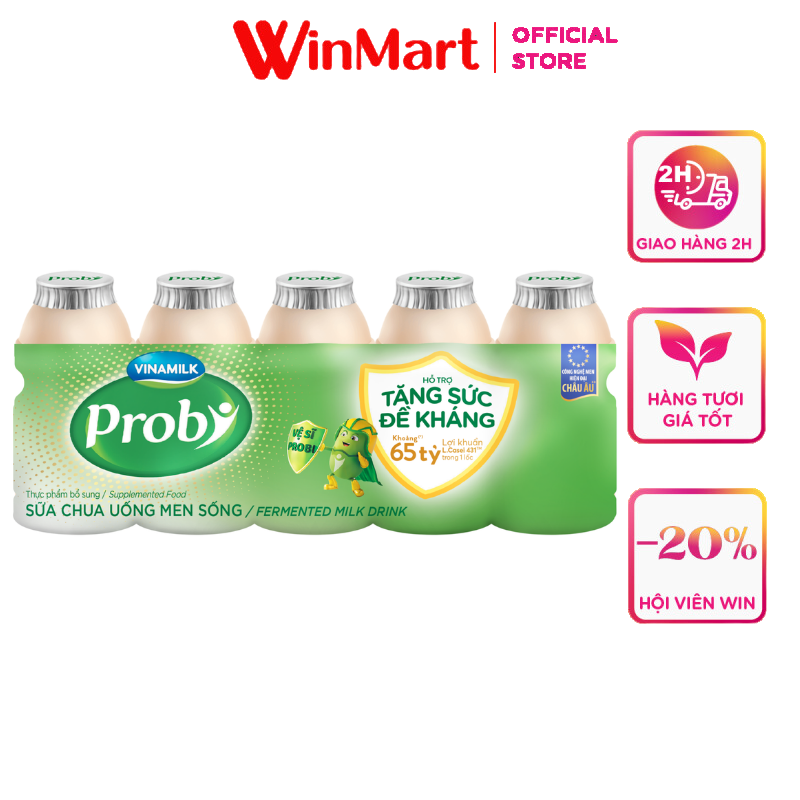 [Siêu thị WinMart] - VINAMILK SCU Probi có đường chai 65ml*5
