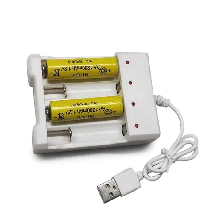 Bộ Sạc Pin Tiểu AA - AAA Sử Dụng Cổng Sạc USB