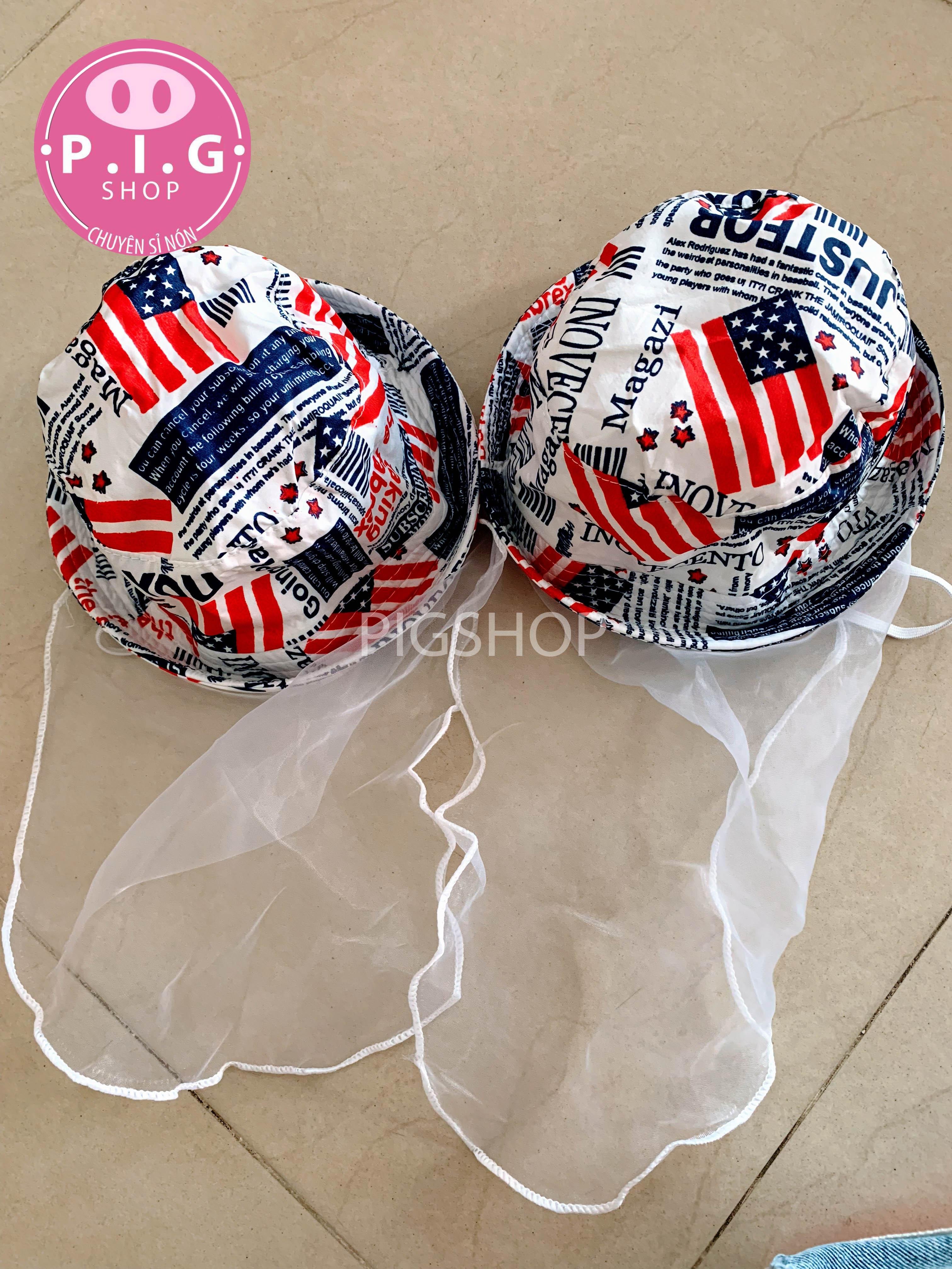 Mũ kèm khăn voan cho bé 0-6 tháng - Chống bụi