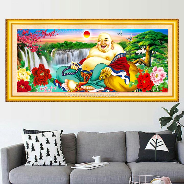 [HCM]Tranh đính đá Phật Di Lặc 120*50cm - tự đính