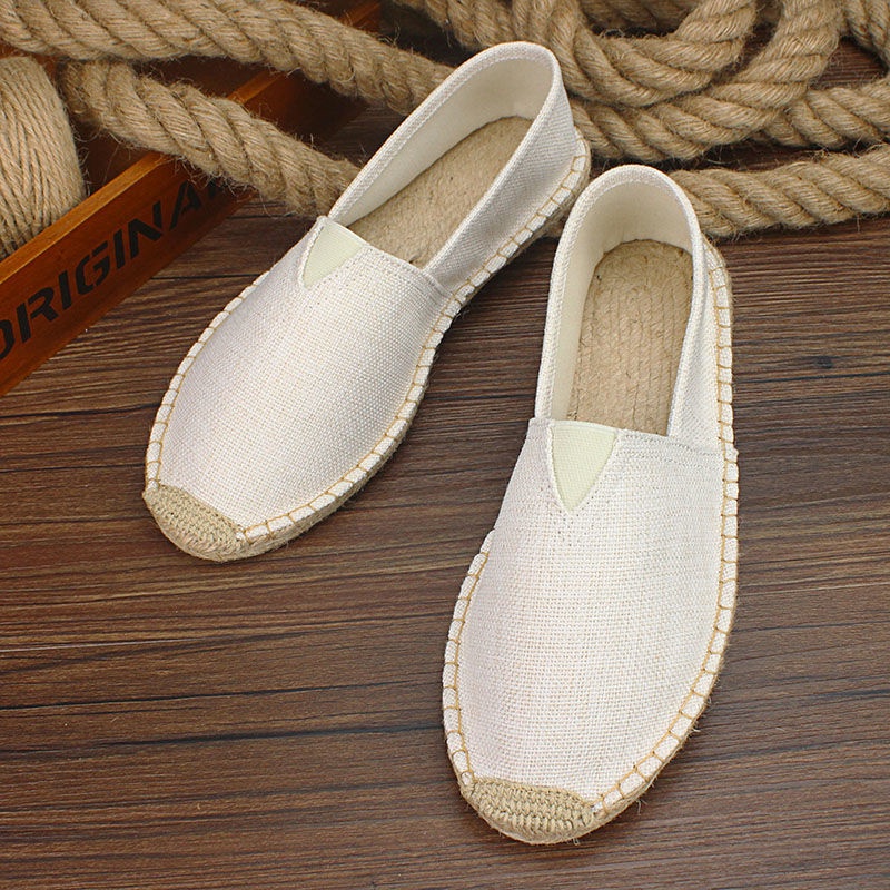 Giày lười vải canvas phối cói thời trang cho nam nữ